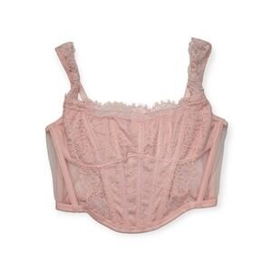 Victoria's Secret Lace Corset Top XS Baby‎ Pink Feminine Romantic Festival Party